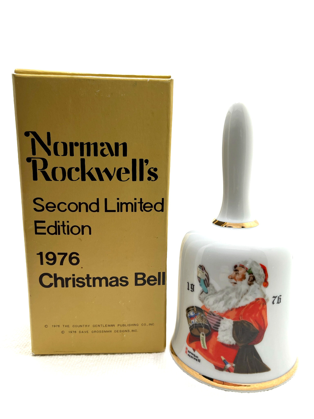 Vintage Norman Rockwell's Second Limited Edition 1976 Christmas Bell With Box